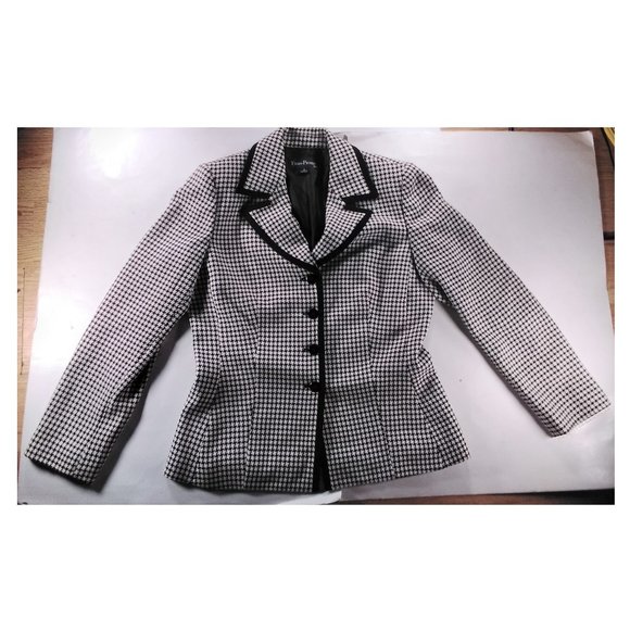 Evan-Picone Long-Sleeve Suit Adults Size 10 Black and White Suit Blazer Jacket - Picture 1 of 6